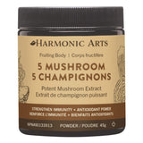 Jar of Harmonic Arts 5 Mushroom Powder 45 Grams