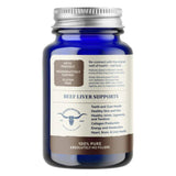 Back of Bottle of Higher Healths Beef Liver - 100% Grass-Fed, Grass-Finished 180Capsules