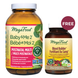 Bottles of MegaFood Baby & Me 2 Postnatal with FREE Blood Builder 120 + 72