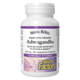 Bottle of Natural Factors Stress-Relax® Ashwagandha 600mg 60 Vegetarian Calsules