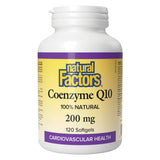 Bottle of Natural Factors Coenzyme Q10 200 mg 120 Softgels