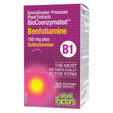 Box of Natural Factors BioCoenzymated B-1 Benfotiamine 150 mg Plus Sulbutiamine 30 Vegetarian Capsules