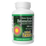 Bottle of Natural Factors Bromelain Extra Strength - Pineapple Source 500 mg 90 Vegetarian Capsules