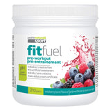 Tub of Prairie Naturals FitFuel Pre-Workout Wild Berry Burst Flavour 210g
