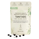 TANIT Tanitabs Toothpaste Tablets Fresh Mint With Activated Charcoal -Compostable Pouch 45g (124Tabs)