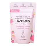 TANIT Tanitabs Toothpaste Tablets Strawberry Flavour - Compostable Pouch 45g (124Tabs)