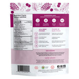 Package Back of Organic Traditions Acai Berry Powder