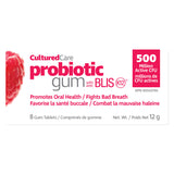 Box of Prairie Naturals Cultured Care® Probiotic Gum Raspberry Pomegranate 8 Pieces