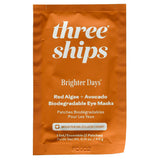 Package of Three Ships Brighter Days Red Algae + Avocado Biodegradable Eye Mask 1 Individually-Wrapped Sachet
