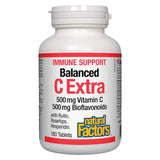 Bottle of Natural Factors Balanced C Extra 500mg w/500mg Bioflavonoids 180 Tablets | Optimum Health Vitamins, Canada