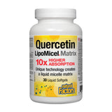 Bottle of Natural Factors Quercetin + LipoMicel Matrix 30 Liquid Softgels
