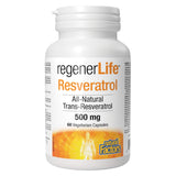 Bottle of Natural Factors RegenerLife Resveratrol 500mg 60VegetarianCapsules