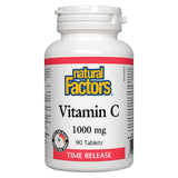 Bottle of Natural Factors Vitamin C 1000 mg Time Release 90 Tablets