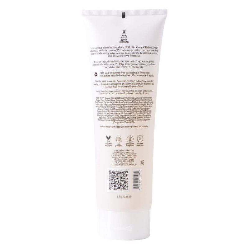 Tube Back of 100% Pure Healthy Scalp Shampoo Burdock & Neem 8oz
