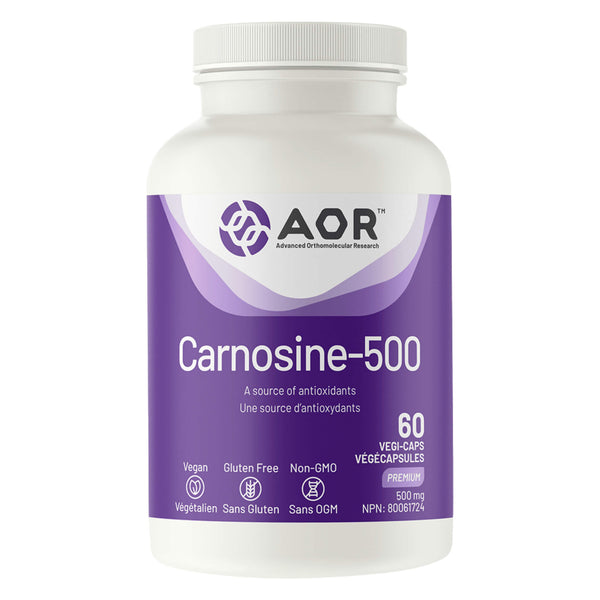 Bottle of AOR Carnosine-500 90 Capsules
