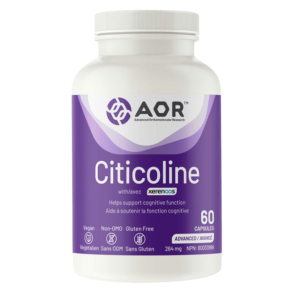 Bottle of AOR Citicoline with XERENOOS® 264mg 60 Capsules
