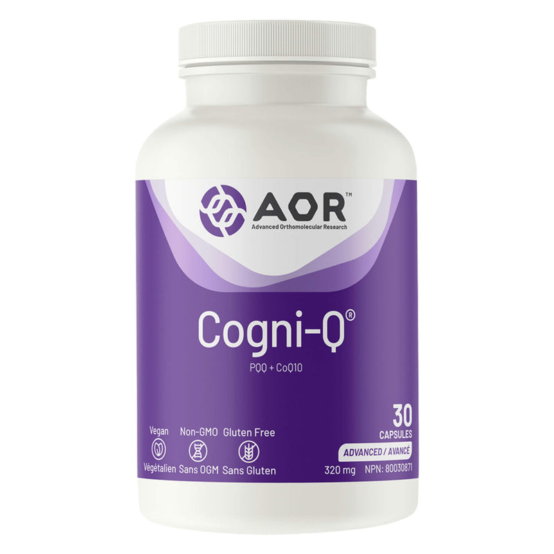 Bottle of AOR Cogni-Q 30 Vegi-Caps
