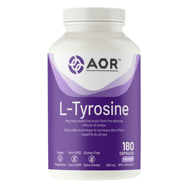 Bottle of AOR L-Tyrosine 180 Capsules

