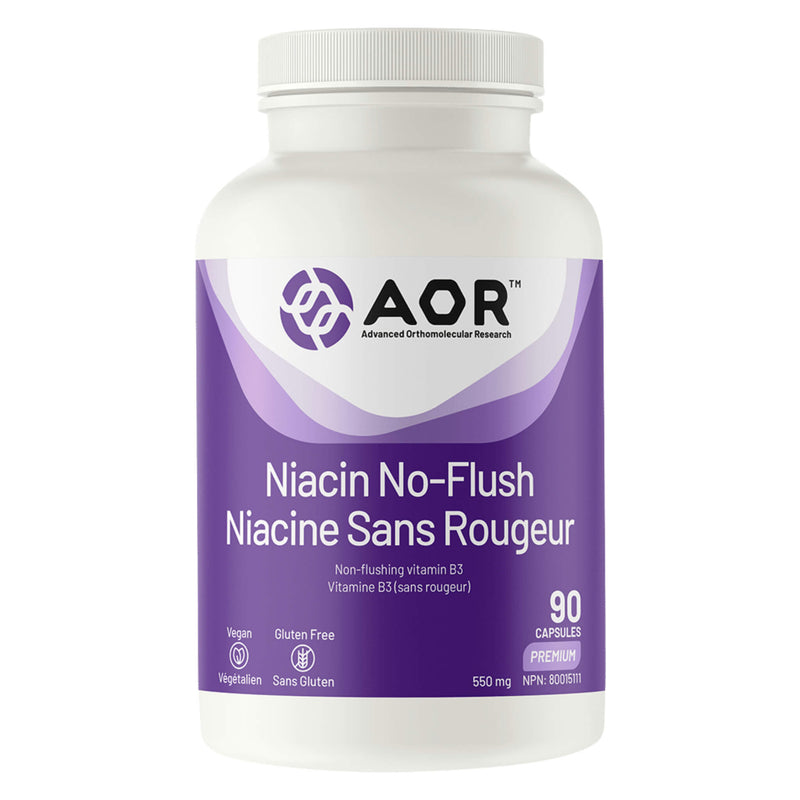 Bottle of AOR Niacin No-Flush 90 Capsules
