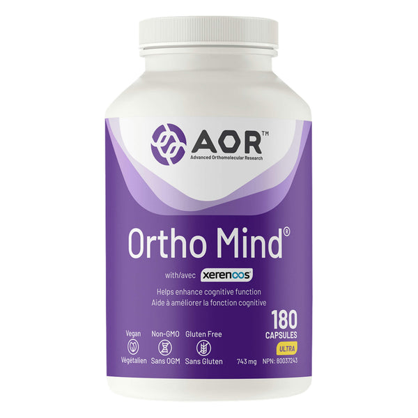 Bottle of AOR Ortho Mind with XERENOOS® 180 Capsules
