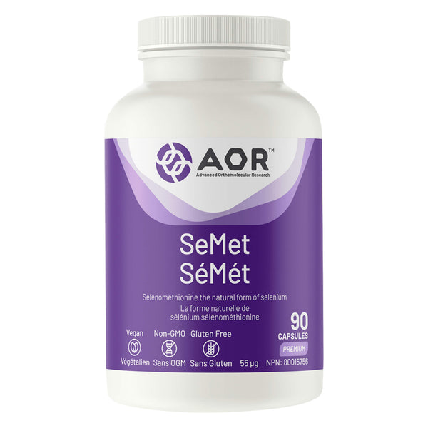 Bottle of AOR SeMet (Selenium) 90 Capsules
