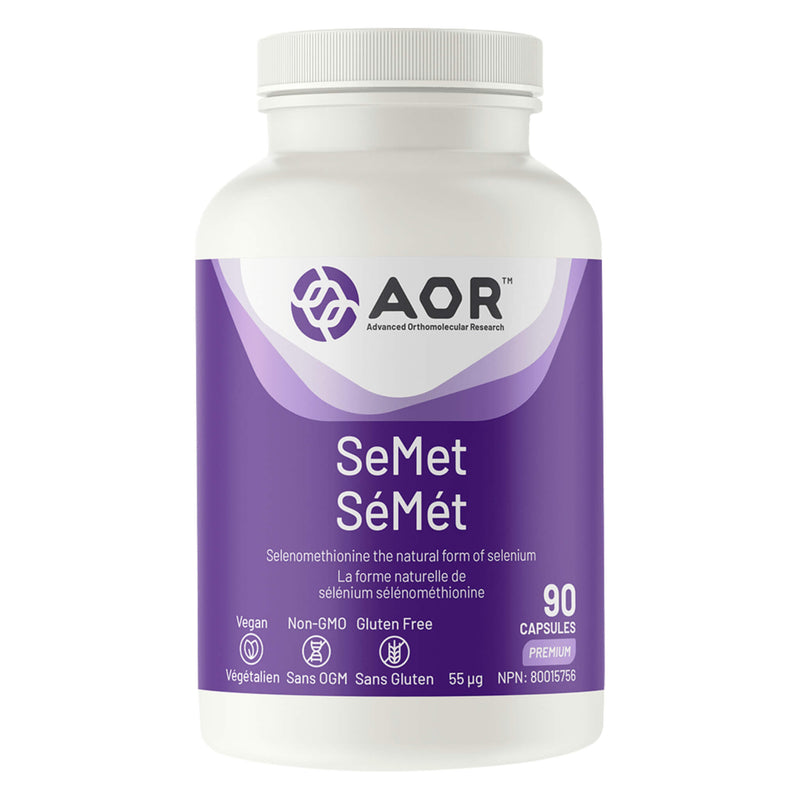 Bottle of AOR SeMet (Selenium) 90 Capsules
