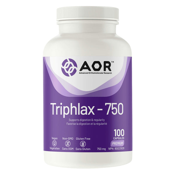 Bottle of AOR Triphlax-750 100 Capsules
