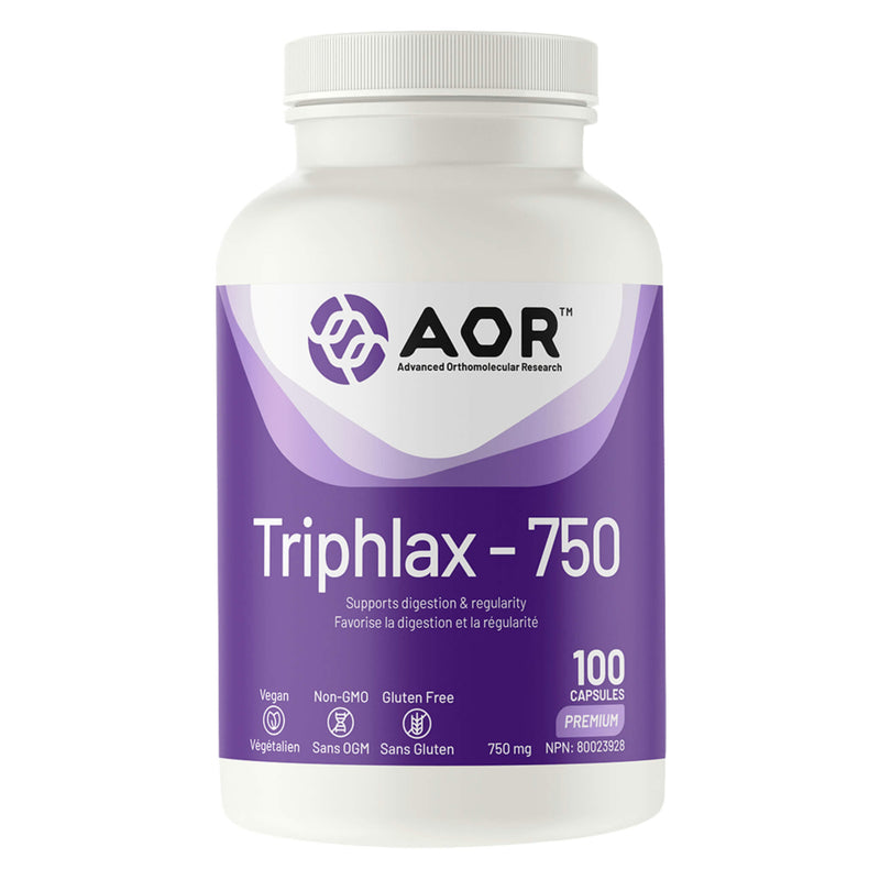 Bottle of AOR Triphlax-750 100 Capsules
