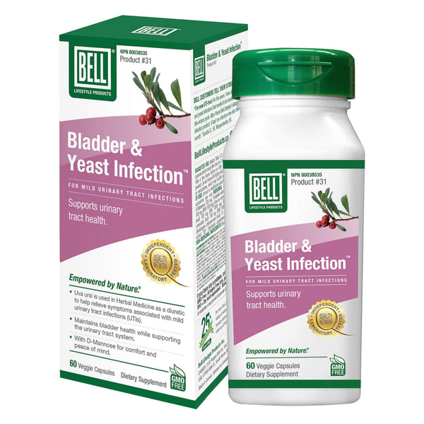 Box & Bottle of Bell Bladder & Yeast Infection™ 60 Capsules
