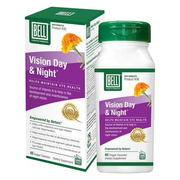 Box & Bottle of Bell Vision Day & Night™ 60 Veggie Capsules
