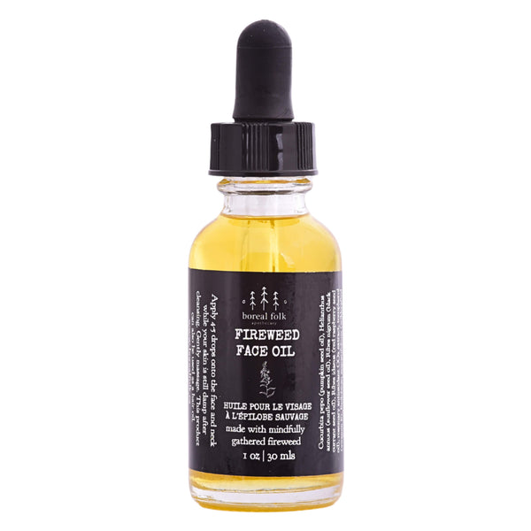 Dropper Bottle of Boreal Folk Fireweed Face Oil 1oz/30ml 
