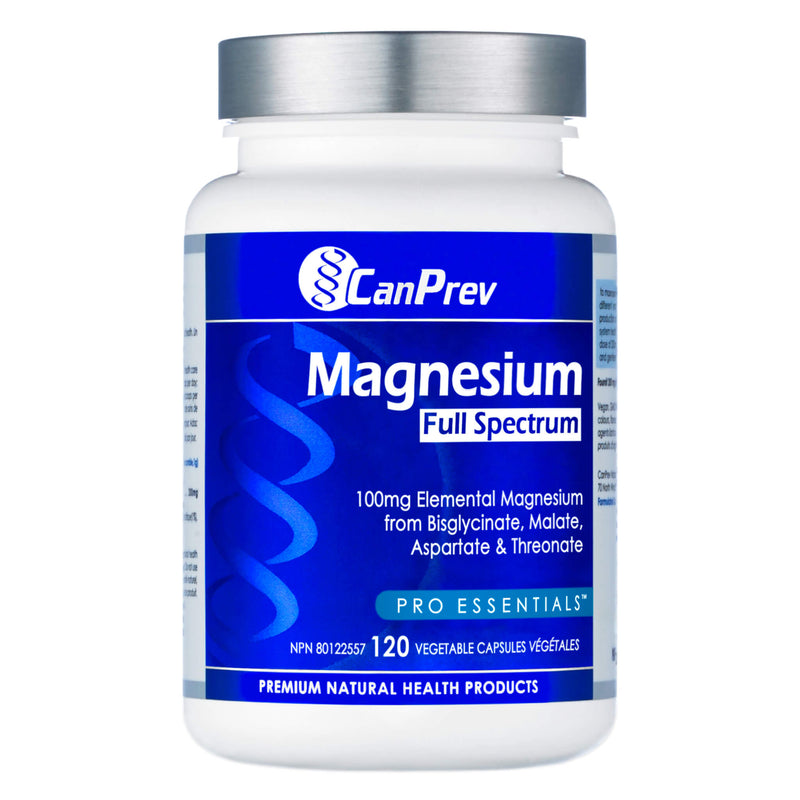 Bottle of CanPrev Magnesium Full Spectrum 120 V-caps
