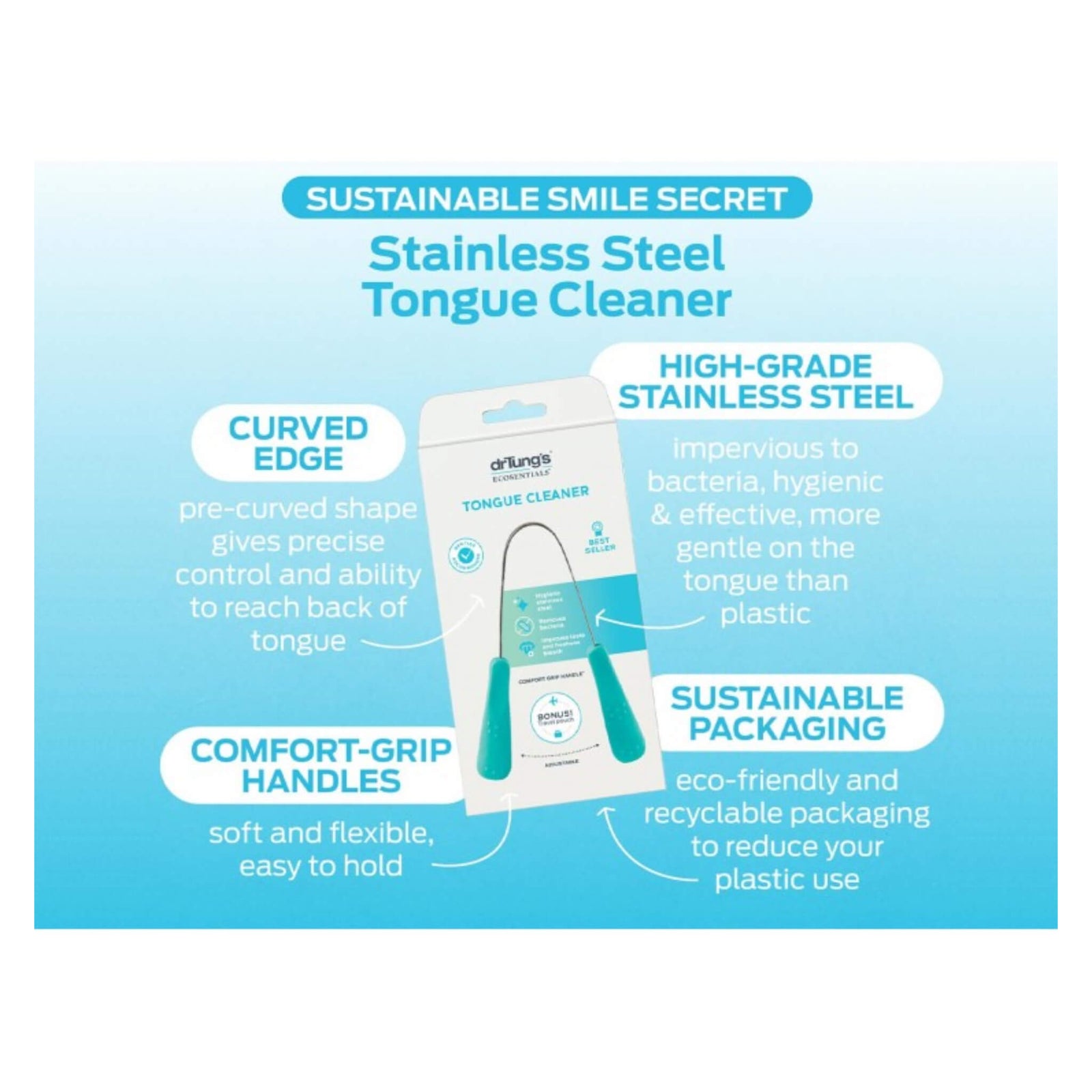 Optimum Health | Dr. Tung's - Stainless Steel Tongue Cleaner