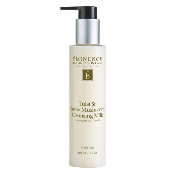 Pump Bottle of Eminence Tulsi & Snow Mushroom Cleansing Milk 150ml
