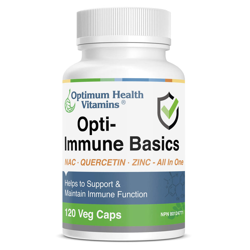 Bottle of Optimum Health Vitamins Opti-Immune Basics 120 Veg Caps