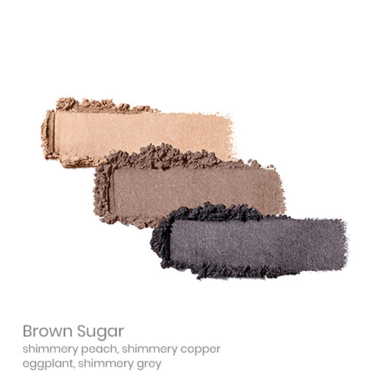 Swatch of Jane Iredale PurePressed Eyeshadow Trio Brown Sugar

