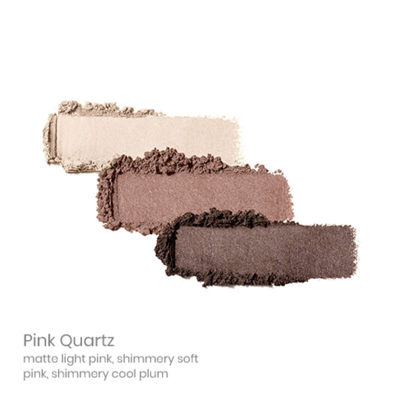 Swatch of Jane Iredale PurePressed Eyeshadow Trio Pink Quartz
