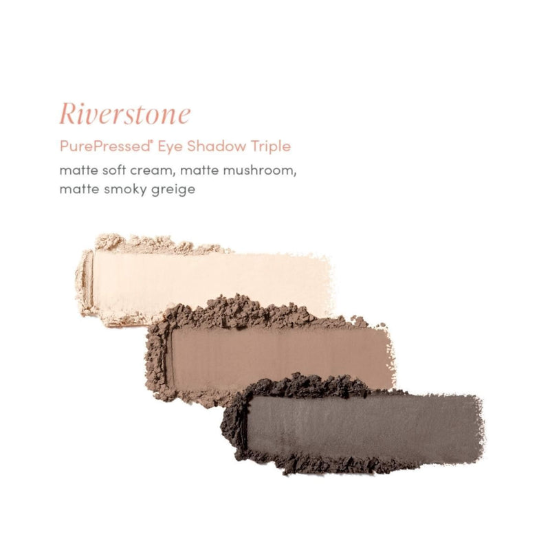 Swatch of Jane Iredale PurePressed Eyeshadow Trio Riverstone
