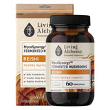 Bottle & Box of Living Alchemy MycoSynergy Fermented Mushrooms - Reishi 60 Vegan Capsules
