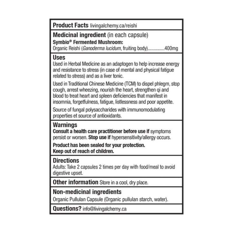 Living Alchemy MycoSynergy Fermented Mushrooms - Reishi - Information
