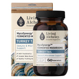 Bottle & Box of Living Alchemy MycoSynergy Fermented Mushrooms - Turkey Tail 60 Vegan Capsules
