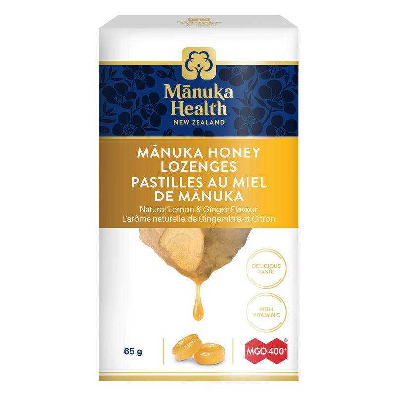Box of Manuka Health Manuka Honey Lemon & Ginger Lozenges MGO 400+ 65g/15pcs

