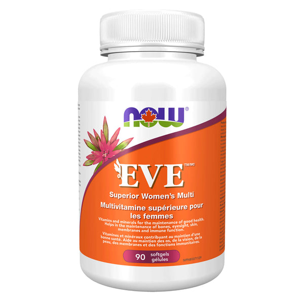 Bottle of NOW EVE Women'sMulti 3/day 90Softgels
