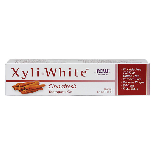 Package of NOW Xyliwhite Toothpaste ~ Cinnafresh 181g
