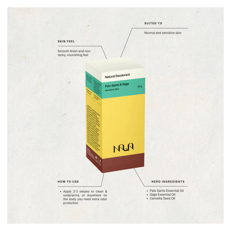 Nala Care Palo Santo & Sage Natural Deodorant Information
