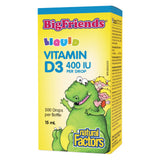 Box of Natural Factors Big Friends Liquid Vitamin D3 400 IU/drop 15ml
