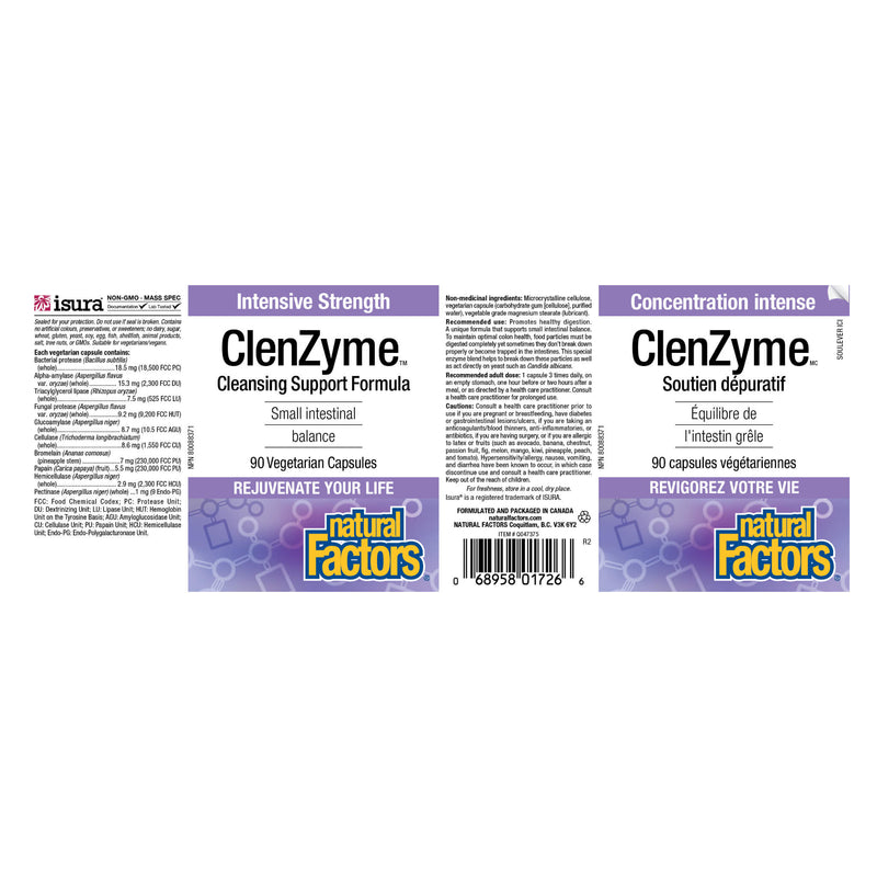 Natural Factors ClenZyme Intensive Strength Label
