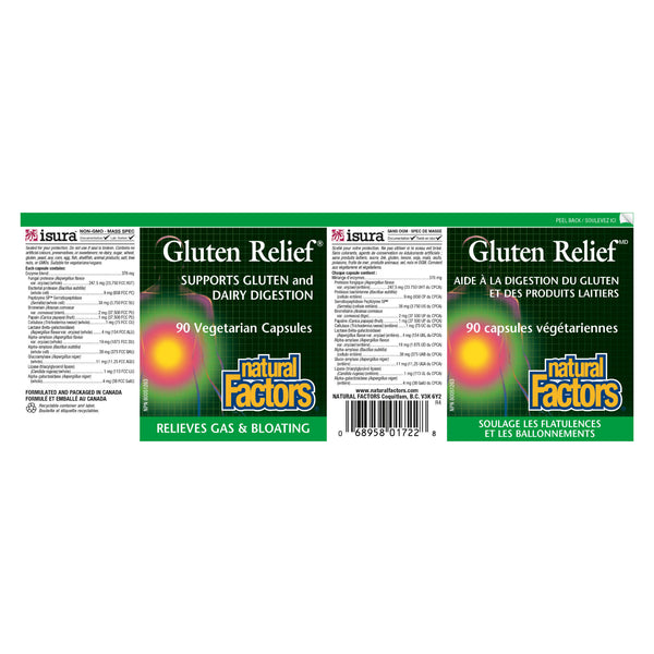 Natural Factors Gluten Relief Label
