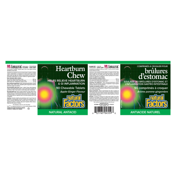 Natural Factors Heartburn Chew Label
