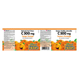 Natural Factors 100% Natural Fruit Chew Vitamin C 500 mg Tangy Orange 90 Chewable Wafers Label
